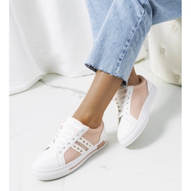 Pink sneakers med Luus nitter hvid 1