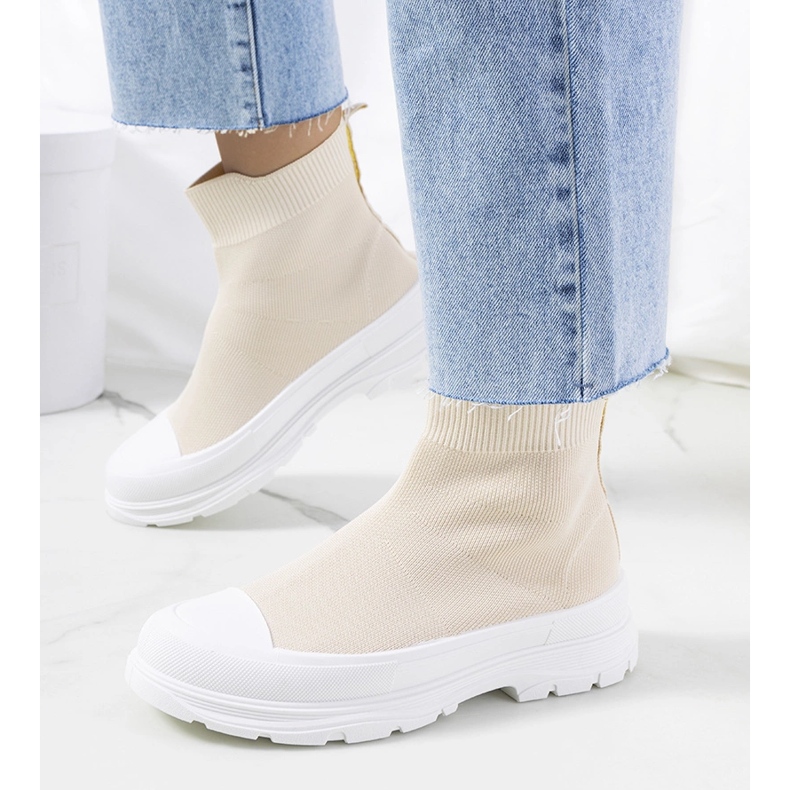 Beige sneakers Miki ankel 1