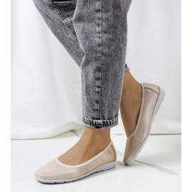 Elmas ballerinaer i beige læder 1
