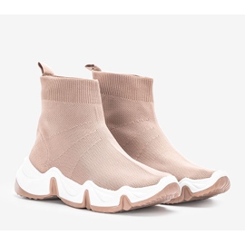 Terica brune high-top sneakers beige 1