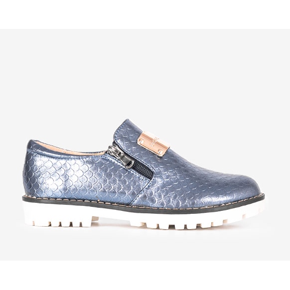 Børne Virton blå metallic brogues 1