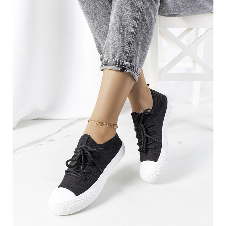 Medina sorte sneakers til kvinder 1