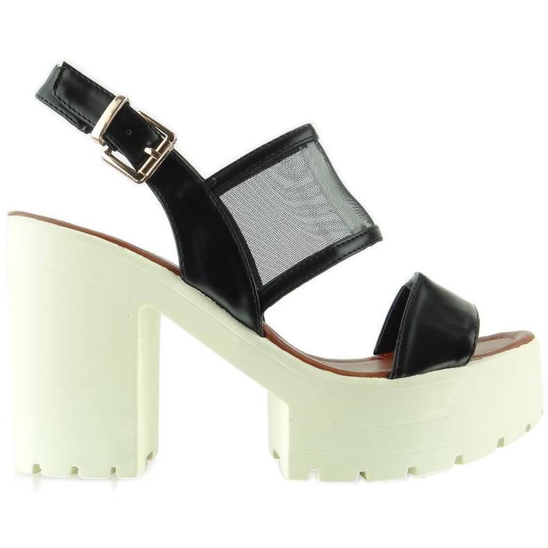 Højsålede sandaler LX03 Sort 1