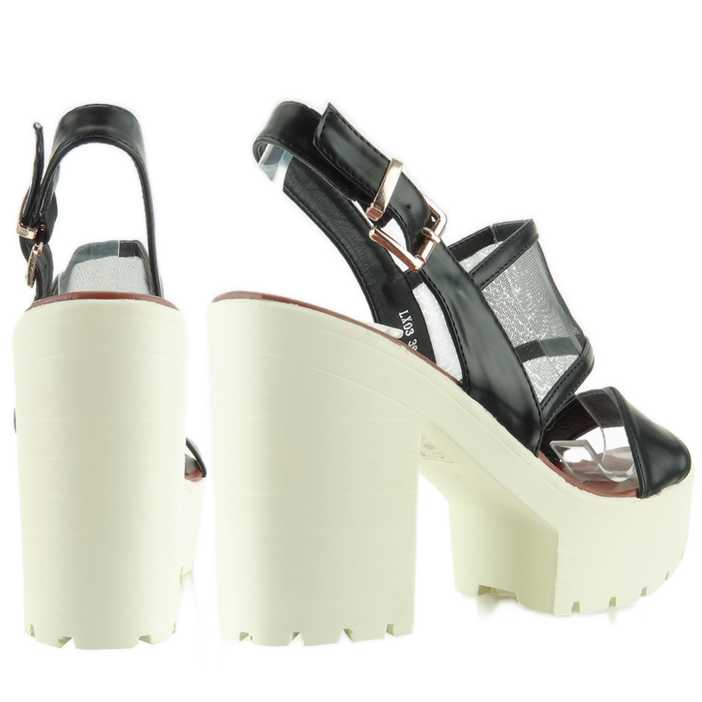 Højsålede sandaler LX03 Sort 2