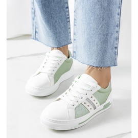 Grønne sneakers med Luus nitter hvid 1