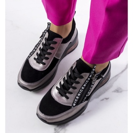Sorte Belita sneakers i læder grå 1