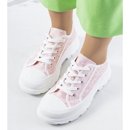 Pink sneakers på Valida platformen hvid 1