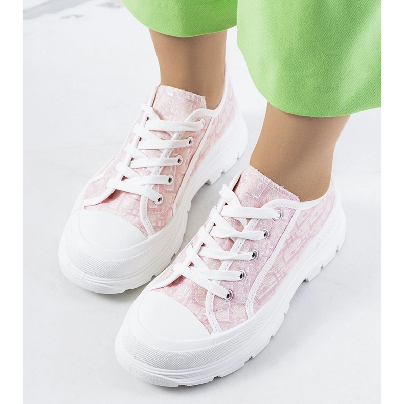 Pink sneakers på Valida platformen hvid 1