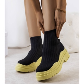 Sorte og gule høje sneakers fra Marks 1
