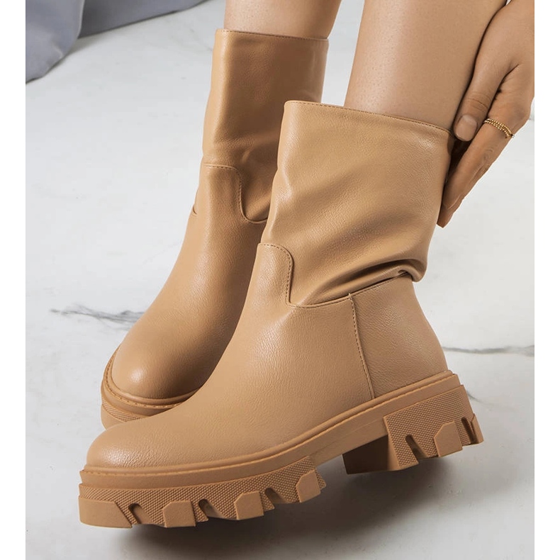 Nasidi brune isolerede støvler beige 1