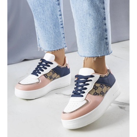 Pink og marineblå damesneakers fra Luzia lyserød 1