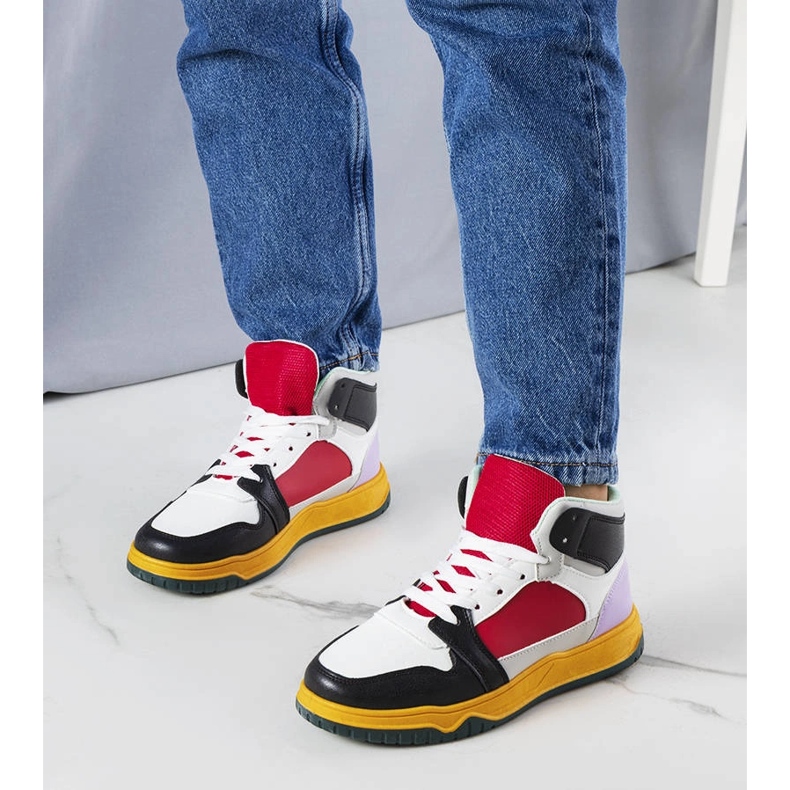 Sorte og røde high top sneakers fra Elizabeth hvid 1