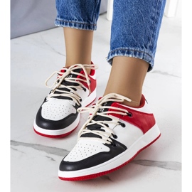 Sorte og røde retro sneakers hvid 1