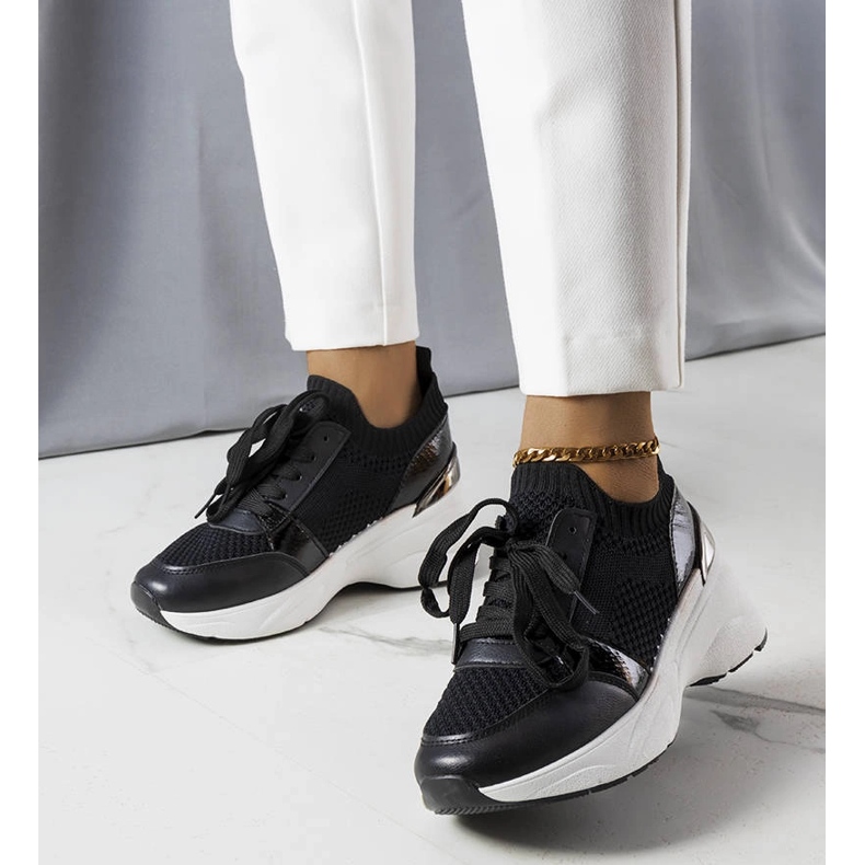 Sorte wedge sneakers fra Ann 1
