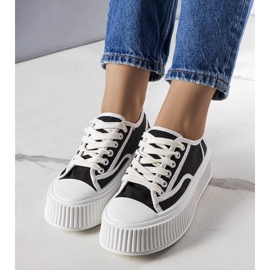Sorte platform sneakers fra Delores 1