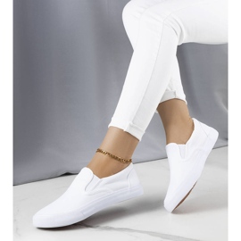 Candace slip-on sneakers i hvidt stof 1