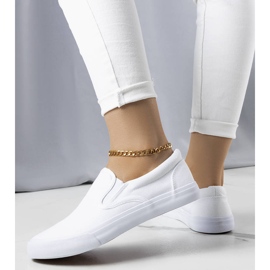 Candace slip-on sneakers i hvidt stof 2