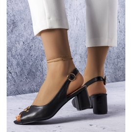 Sorte elegante Grimard sandaler 1