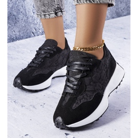 Sorte sneakers med Lanctot-monogram 1