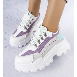 Grå chunky sneakers til kvinder hvid 1