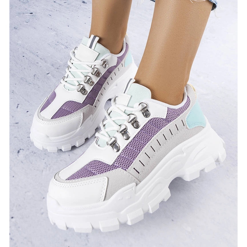 Grå chunky sneakers til kvinder hvid 1