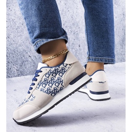 Grå og blå sneakers med Arcouet print 1