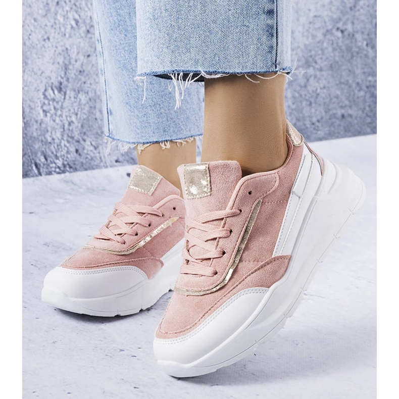 Pink sneakers lavet af øko-ruskind fra Dupuis lyserød 1