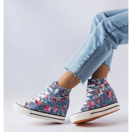 BM Blå blomstrede wedge sneakers fra Fouquet 2