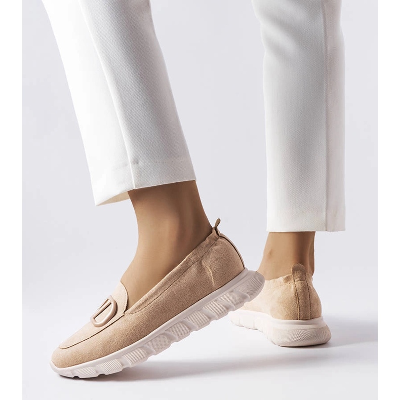 Vinceza Beige slip-on sneakers fra Vincez 1