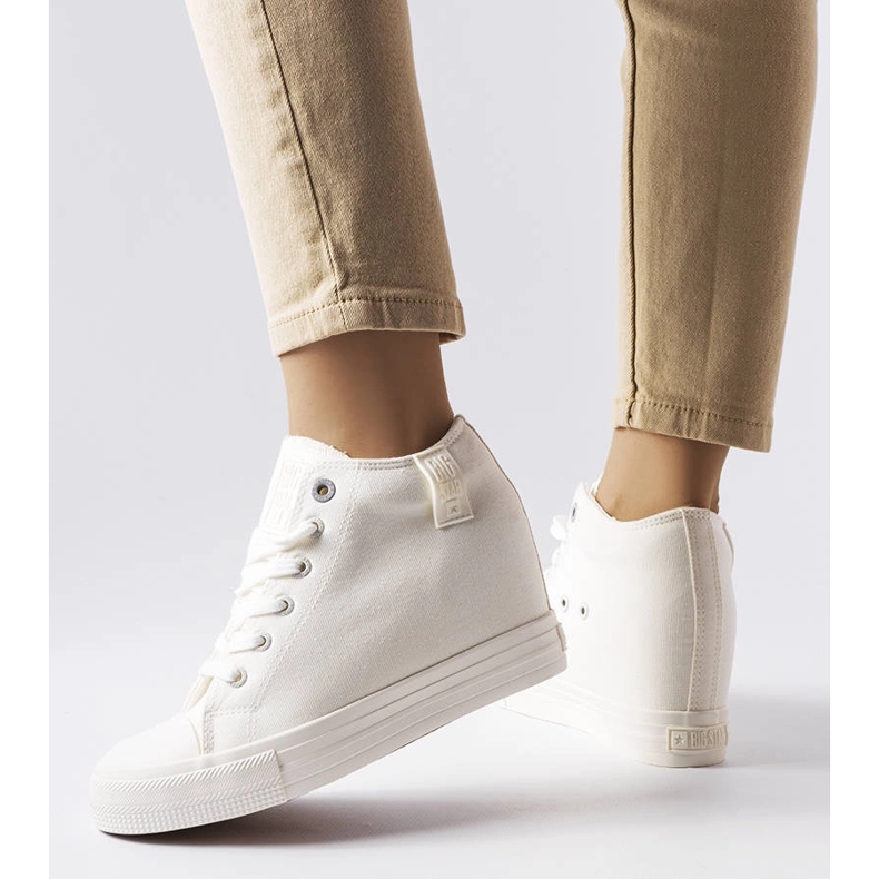 Big Star LL274035 hvide wedge sneakers 1