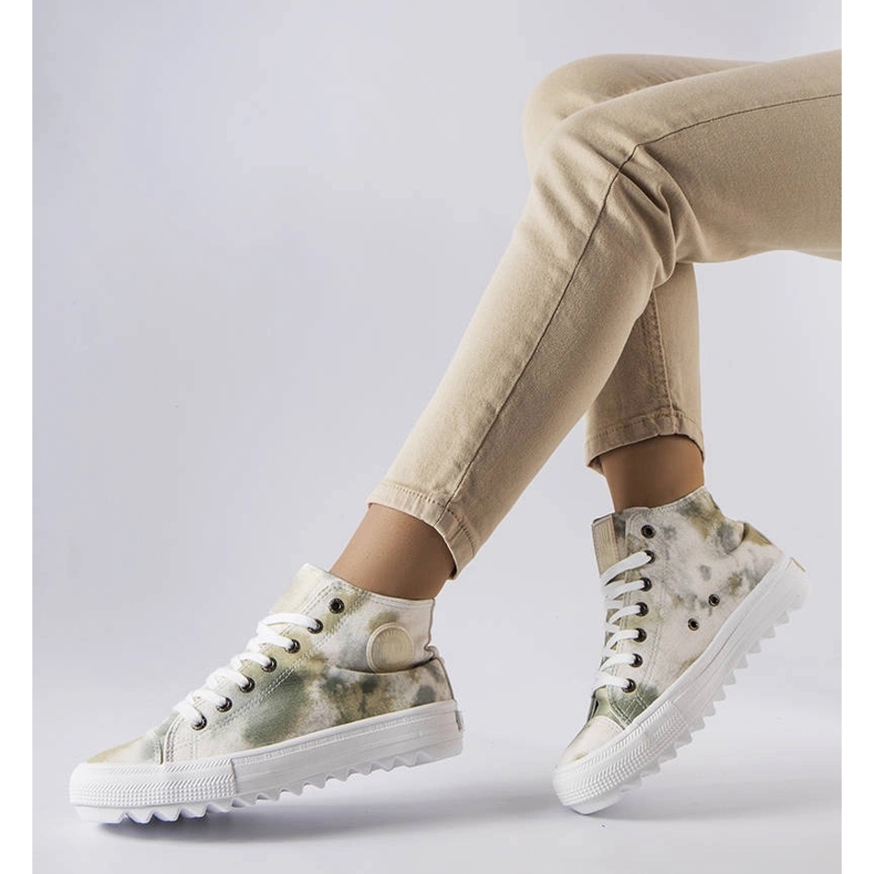 Grønmønstrede Big Star sneakers LL274047 1