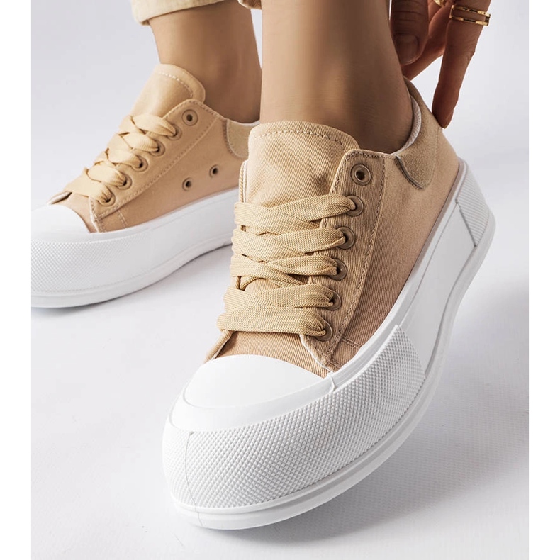 Beige platform sneakers fra Josseaume 1