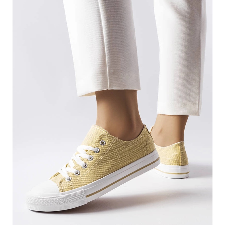 Vignette guld skinnende sneakers gylden 1