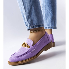 Lilla elegante loafers med Ouellet-udsmykning violet 1