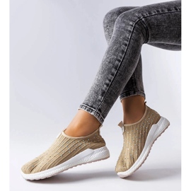 Beige sneakers med rhinestones fra Maasje 1