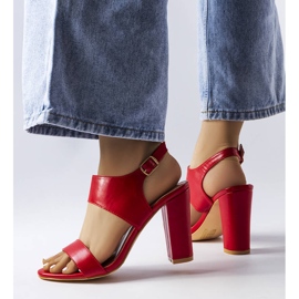 Rachelles røde højhælede sandaler 1