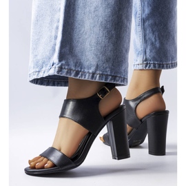 Rachelles sorte stiletsandaler 1