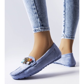 Blå loafers med læder indersål fra Bertrand 1