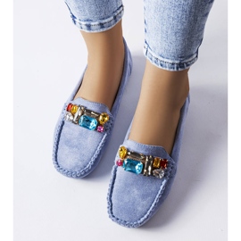 Blå loafers med læder indersål fra Bertrand 2