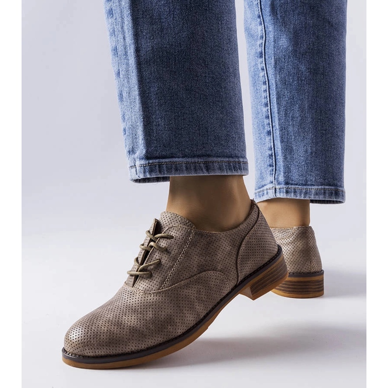 Grå LS5379 Taupe brogues 1