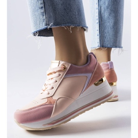 Pink wedge sneakers fra Harvé lyserød 1