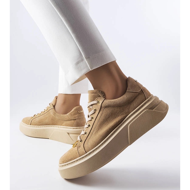 Karino beige ruskindssko 1