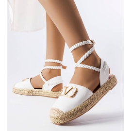 Hvide espadriller med snørebånd til forældre 1