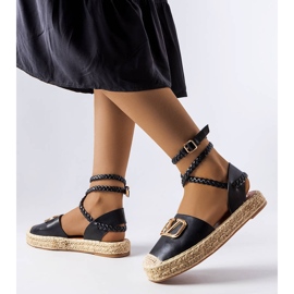 Sorte espadriller med snørebånd til forældre 1