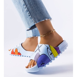 BM Blå flip flops med print 2