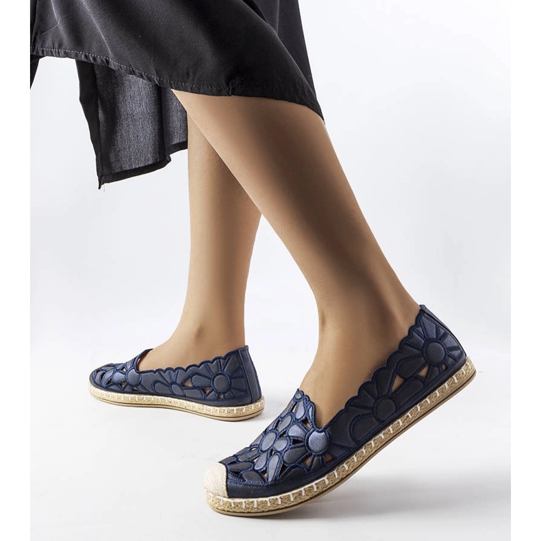 Navy openwork espadriller fra Lamarre blå 1