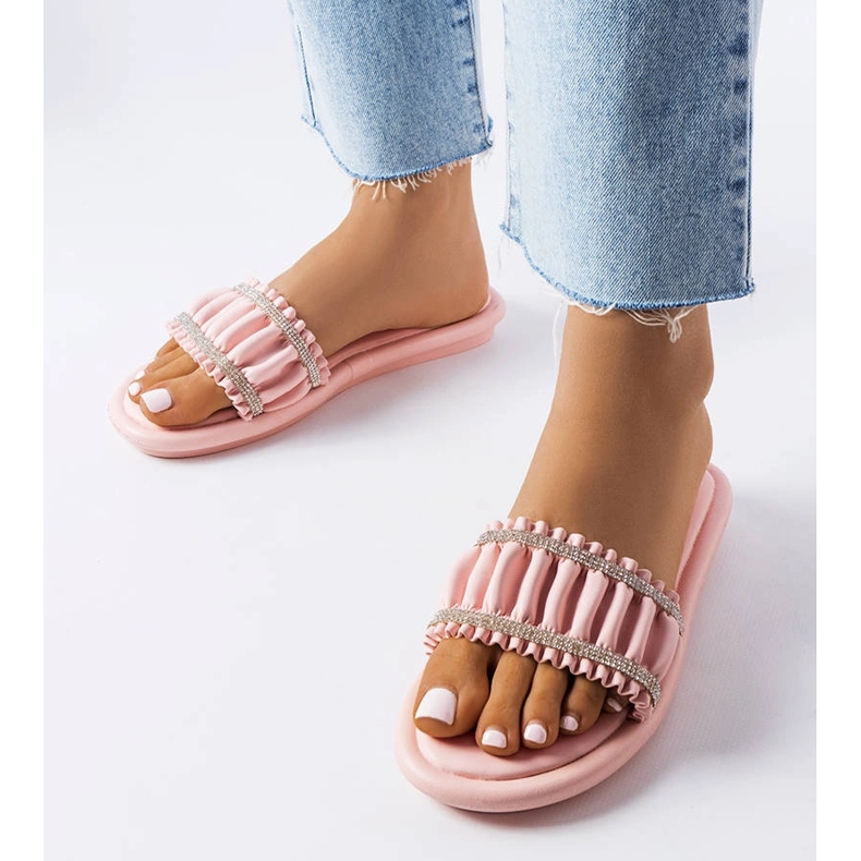 Pink sandaler med zirkoner fra Anapor lyserød 1