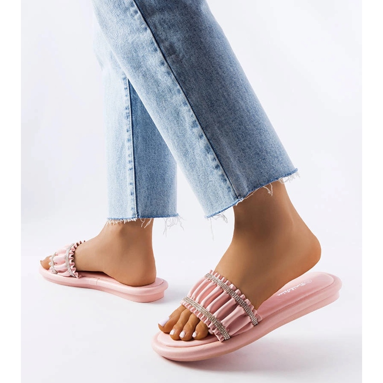 Pink sandaler med zirkoner fra Anapor lyserød 2