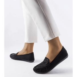 Sorte loafers dekoreret med Gamache rhinsten 1