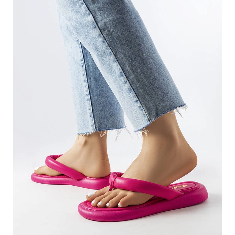 Platform flip flops Y223-2 Fuchsia lyserød 2